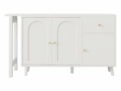 Clearance Escritorio 2 en 1 120×40×74,5 cm - Giratorio 360° - 3 puertas y 1 cajón - Certificado FSC - Escritorio Rinconero|Escritorio Tradicional