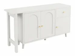 Clearance Escritorio 2 en 1 120×40×74,5 cm - Giratorio 360° - 3 puertas y 1 cajón - Certificado FSC - Escritorio Rinconero|Escritorio Tradicional