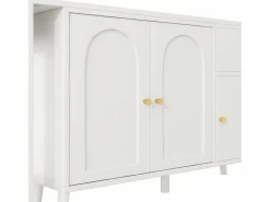Clearance Escritorio 2 en 1 120×40×74,5 cm - Giratorio 360° - 3 puertas y 1 cajón - Certificado FSC - Escritorio Rinconero|Escritorio Tradicional