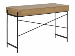 Clearance ebuy24 Escritorio Angus con 1 puerta corredera decoración roble. Marru00f3n