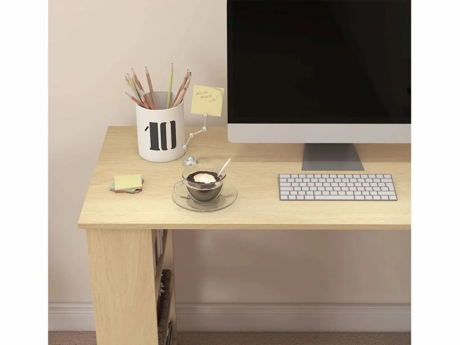 Discount Homcom Escritorio Aventa multiposición 360º /natural 74,5x120x110 cm Blanco
