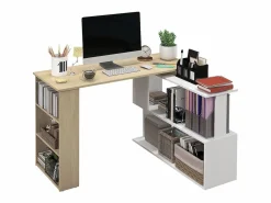 Discount Homcom Escritorio Aventa multiposición 360º /natural 74,5x120x110 cm Blanco