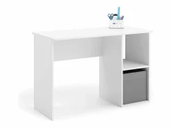 Escritorio 120x55x80 cm con 2 Estantes – Diseño Moderno y Funcional para Oficina, Estudio o Dormitorio Juvenil Blanco