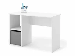 Escritorio 120x55x80 cm con 2 Estantes – Diseño Moderno y Funcional para Oficina, Estudio o Dormitorio Juvenil Blanco
