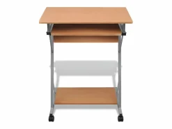 Online Clicnbuy Escritorio compacto de ordenador con bandeja de teclado marrón Marru00f3n