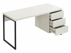 Clearance Vente-unique Escritorio con 3 cajones en MDF y metal en y negro - TIMFIA de Pascal Morabito Beige