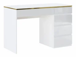 Escritorio con 5 cajones en color brillante y dorado - VUKIA Escritorio Tradicional