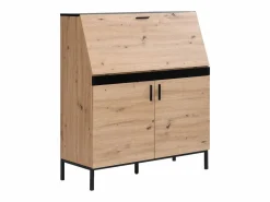 Hot Escritorio con 2 puertas de MDF natural y negro - MALEDA Escritorio Secreter