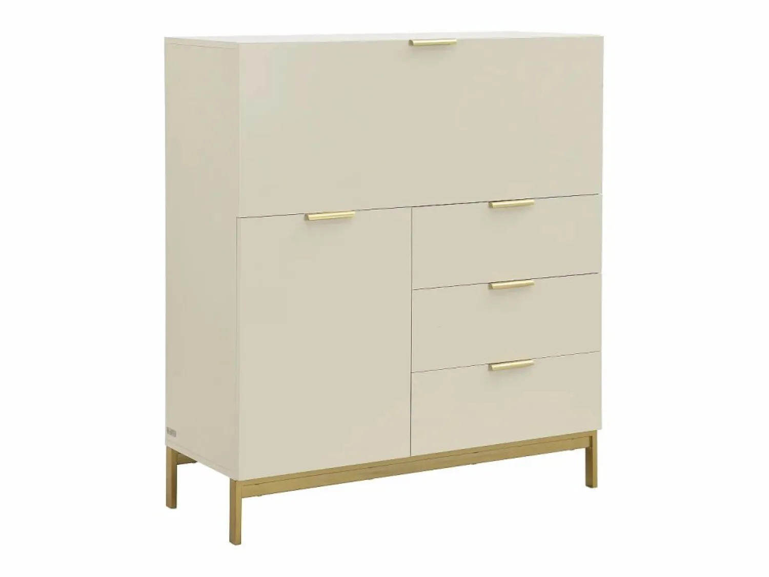 Vente-unique Escritorio con 2 puertas y 3 cajones en MDF y metal color - ERWIN