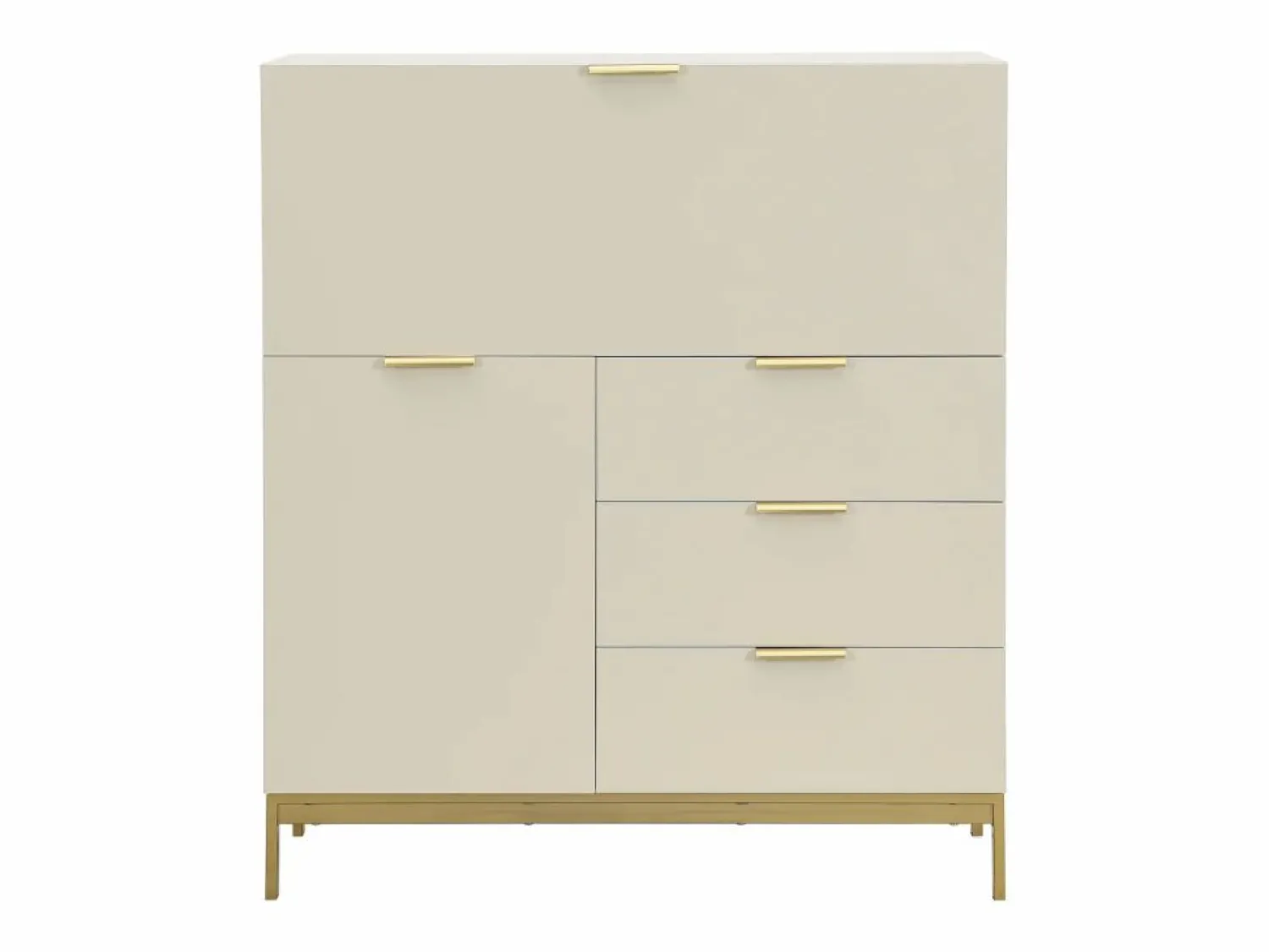 Vente-unique Escritorio con 2 puertas y 3 cajones en MDF y metal color - ERWIN