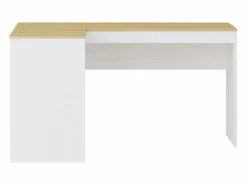 Discount Escritorio con almacenamiento en color blanco y natural - RIDOVA Escritorio Rinconero|Escritorio Tradicional