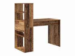 vidaxl Escritorio con estante Madera envejecida 113 x 54 x 120 cm