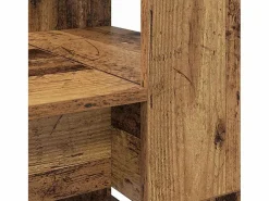 vidaxl Escritorio con estante Madera envejecida 113 x 54 x 120 cm