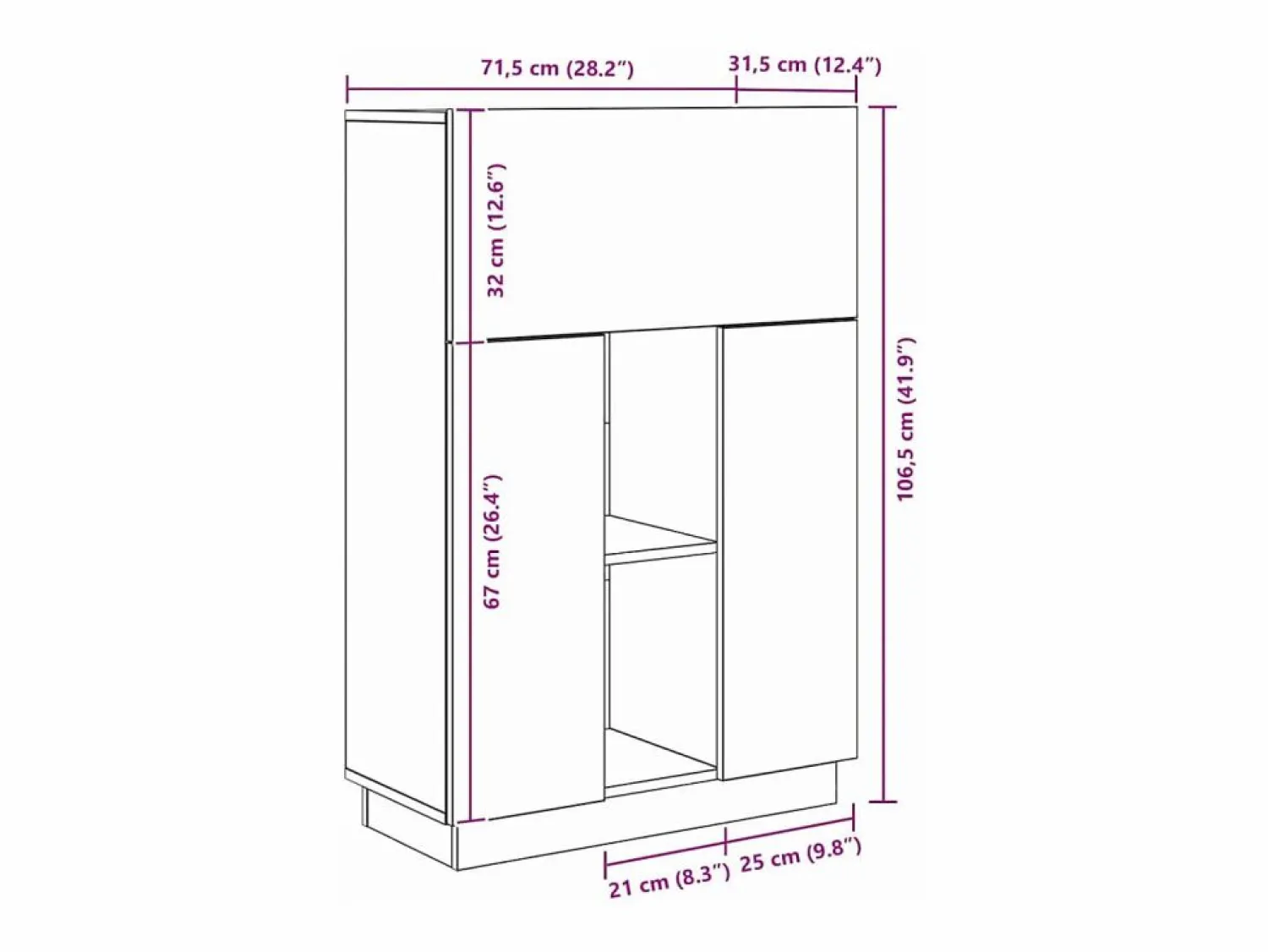 Clicnbuy Escritorio con estante Roble Sonoma 71.5 x 31.5 x 106.5 cm
