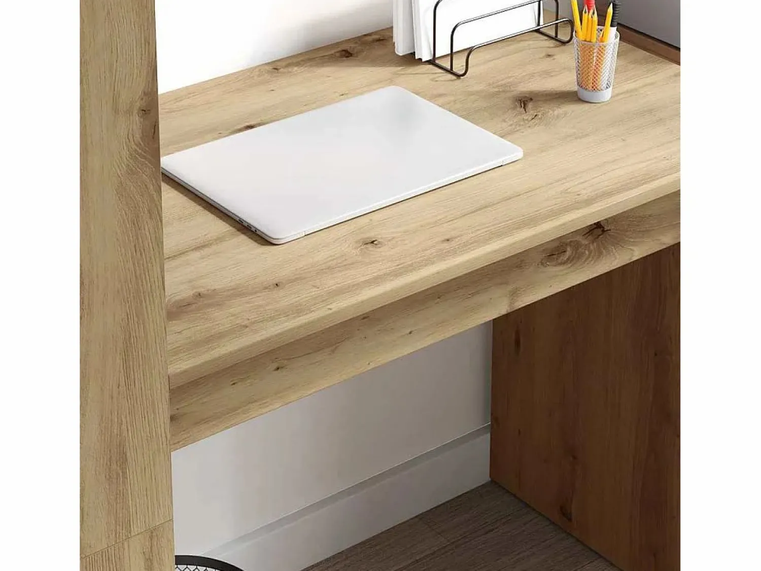 New vidaxl Escritorio con estante Roble artesanal 113 x 54 x 120 cm Marru00f3n