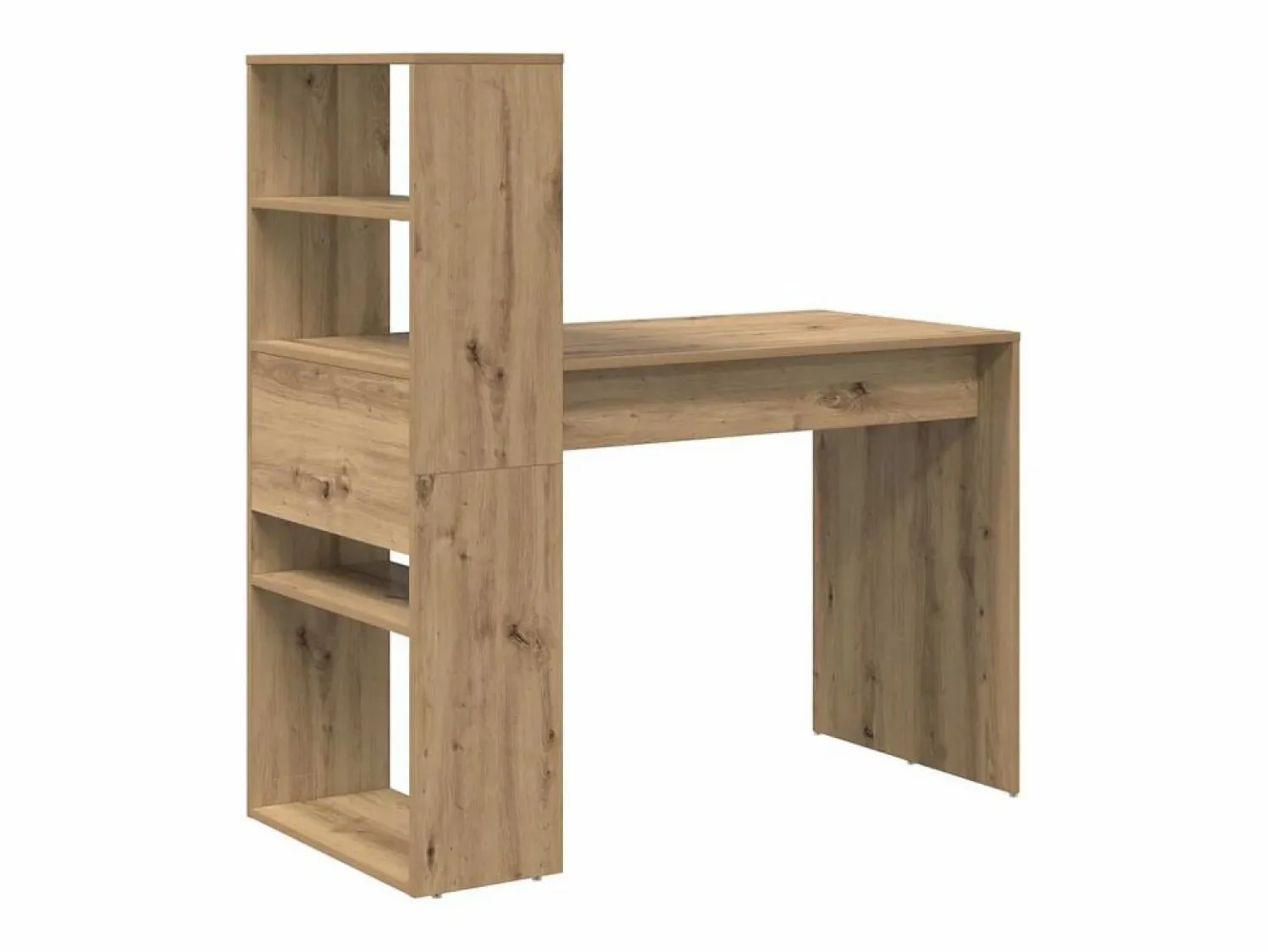 New vidaxl Escritorio con estante Roble artesanal 113 x 54 x 120 cm Marru00f3n
