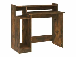 Outlet Clicnbuy Escritorio con LED madera ingeniería roble ahumado 97x45x90 cm Marru00f3n