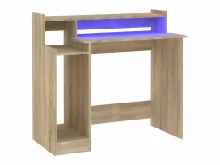 Clicnbuy Escritorio con LED madera contrachapada roble sonoma 97x45x90cm