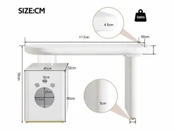 Best Escritorio con nicho para mascotas - 117×50×76 cm - Patas reforzadas - Para mascotas de tamaño M a XL - Acabado lacado - Escritorio Rinconero