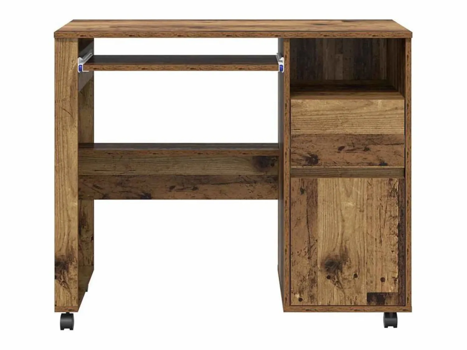 Clicnbuy Escritorio con Ruedas con cajón Madera Vieja 91 x 50 x 77 cm