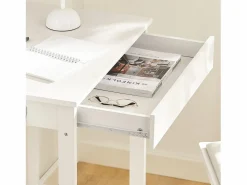 Best Sobuy Escritorio con Un Cajón y 3 Percheros Mesa de Ordenador 60x40x77 cm FWT43-W ES Blanco