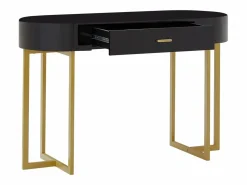Escritorio consola 1 cajón MDF lacado y metal y dorado - TORELI de Pascal Morabito Consola Escritorio|Consola