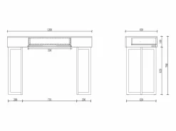 Discount Vente-unique Escritorio consola con 1 cajón de MDF lacado y metal y dorado - TORELI II Blanco
