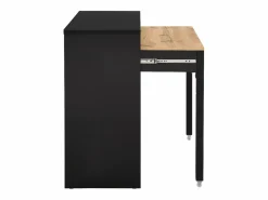 Vente-unique Escritorio consola extensible con 2 cajones en color negro y natural - LOAVIA