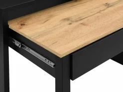 Vente-unique Escritorio consola extensible con 2 cajones en color negro y natural - LOAVIA