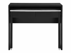 New Escritorio consola extensible con 2 cajones negro y efecto mármol blanco - LOAVIA Consola Escritorio|Consola