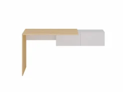 Online Escritorio consola flotante con 2 armarios color natural y blanco - MOLAWA Consola Escritorio|Consola