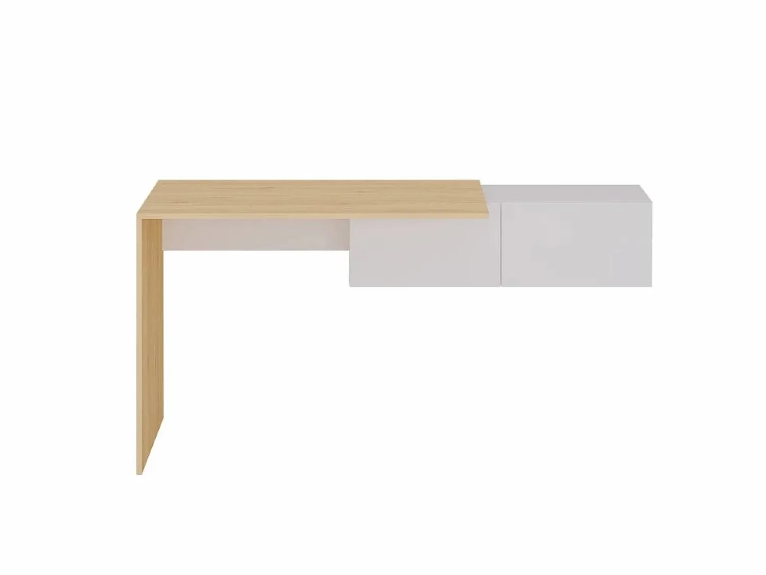 Online Escritorio consola flotante con 2 armarios color natural y blanco - MOLAWA Consola Escritorio|Consola