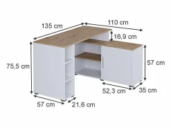 Vicco Escritorio de esquina /artesano 135x110x75.5 rudy