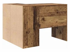Best vidaxl Escritorio de Esquina con cajón Madera vieja 102 x 88 x 75 cm Marru00f3n
