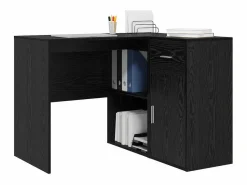 New Clicnbuy Escritorio de Esquina con cajón Roble 102 x 50 x 75 cm Negro