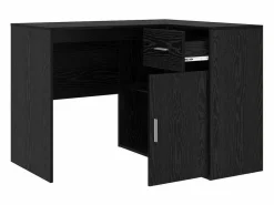 New Clicnbuy Escritorio de Esquina con cajón Roble 102 x 50 x 75 cm Negro