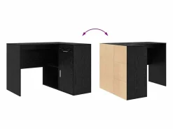 New Clicnbuy Escritorio de Esquina con cajón Roble 102 x 50 x 75 cm Negro