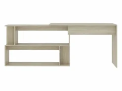 Sale Escritorio de esquina contrachapada color roble 200x50x76 cm ES164979 Marru00f3n
