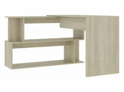 Sale Escritorio de esquina contrachapada color roble 200x50x76 cm ES164979 Marru00f3n