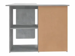 Clicnbuy Escritorio de esquina contrachapada hormigón 145x100x76 cm