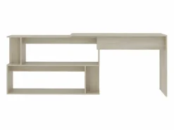 Clicnbuy Escritorio de esquina contrachapada color roble 200x50x76 cm