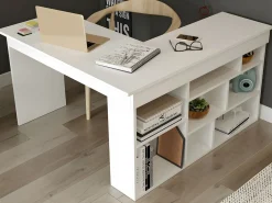 Sale Vente-unique Escritorio de esquina con compartimentos color - LILEUL Blanco