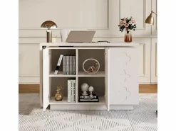 Best Escritorio de esquina extensible - con 3 puertas en MDF - función giratoria - - 110x40x75cm Mesa De Ordenador