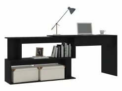Clicnbuy Escritorio de esquina madera contrachapada 200x50x76 cm