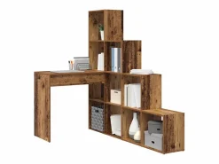 New Clicnbuy Escritorio de Esquina Madera vieja 101.5 x 149.5 x 149.5 cm Marru00f3n