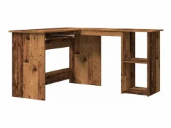 Clicnbuy Escritorio de esquina madera contrachapada madera vieja