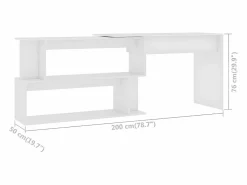 Hot Escritorio de esquina madera contrachapada 200x50x76 cm Escritorio Rinconero|Escritorio Tradicional