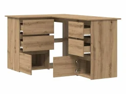 Best Clicnbuy Escritorio de esquina madera contrachapada 145x100x76 cm Marru00f3n