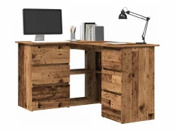Best Escritorio de esquina madera contrachapada madera envejecida Escritorio Rinconero