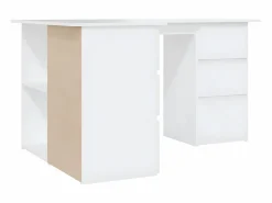 Hot Clicnbuy Escritorio de esquina madera contrachapada 145x100x76 cm Blanco